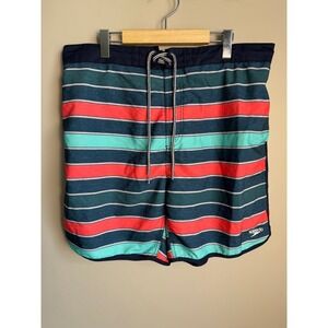 Speedo Mens Striped Board Shorts Swim Trunk Multicolor XXL Beachwear Surf Summer